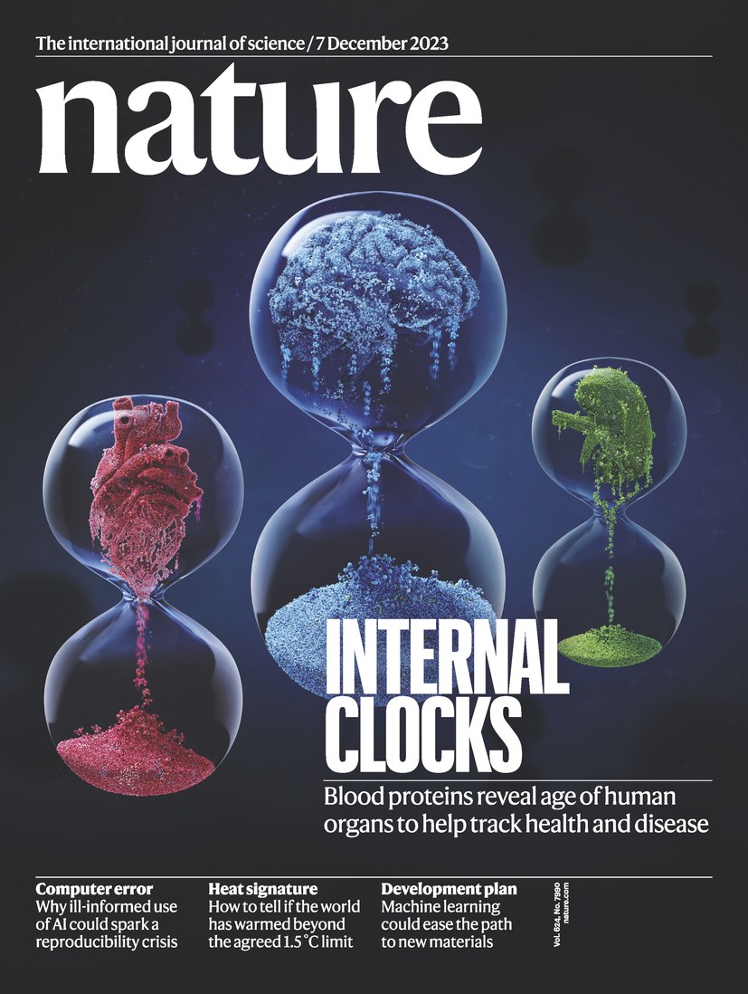 Nature cover, December 2023: Internal clocks — blood proteins reveal age of human organs